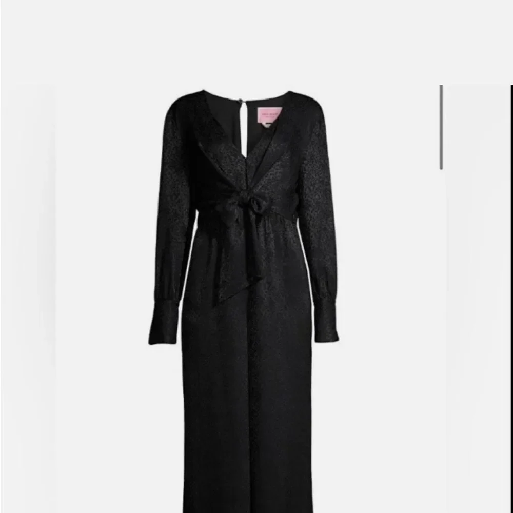 Kate Spade Front Tie Black Animal Print Jumpsuit Size 2 “Read description”